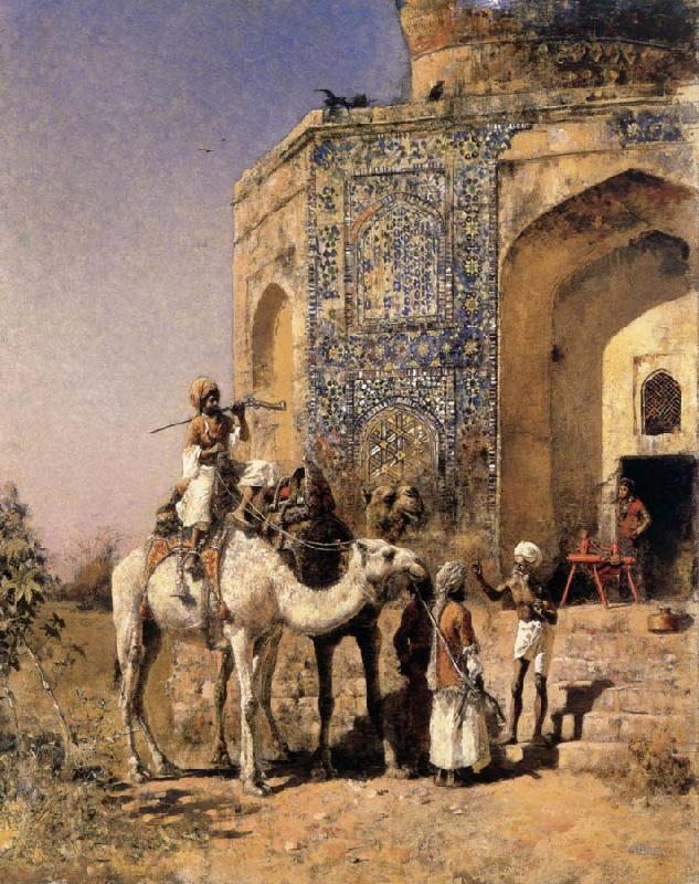 Edwin Lord Weeks Old Blue-Tiled Mosque,Outside Delhi,India Spain oil painting art